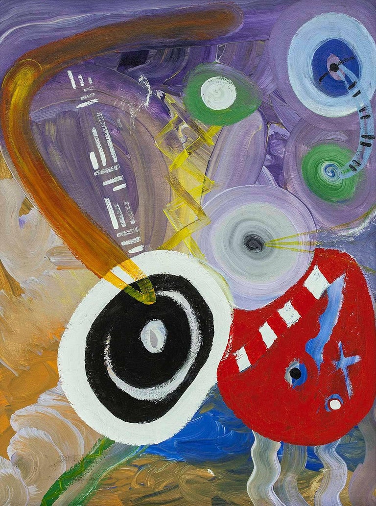 Unknown - Bold Gestural Figurative Abstract Painting For Sale at 1stDibs