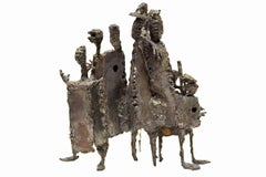 Mid Century Modern Brutalist Welded Expressionist Sculpture 