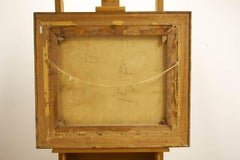 Israeli Modernist Abstract Expressionist "Winter" Cityscape Oil Painting