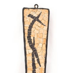 Brutalist Hand Forged Iron Mosaic Sculpture Wall Sconce Israeli David Palombo