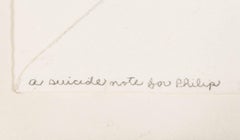 Framed Conceptual Art Piece Assemblage Collage, Suicide Note