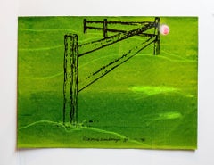 Iain Baxter& "Reaching Landscape" Conceptual Monoprint Painting