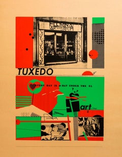 Vintage Art and perfume Tuxedo Pop Art Color Screenprint Richard Merkin
