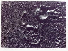 Lunar Landscape Abstract Signed Numbered Screenprint Silver Gray