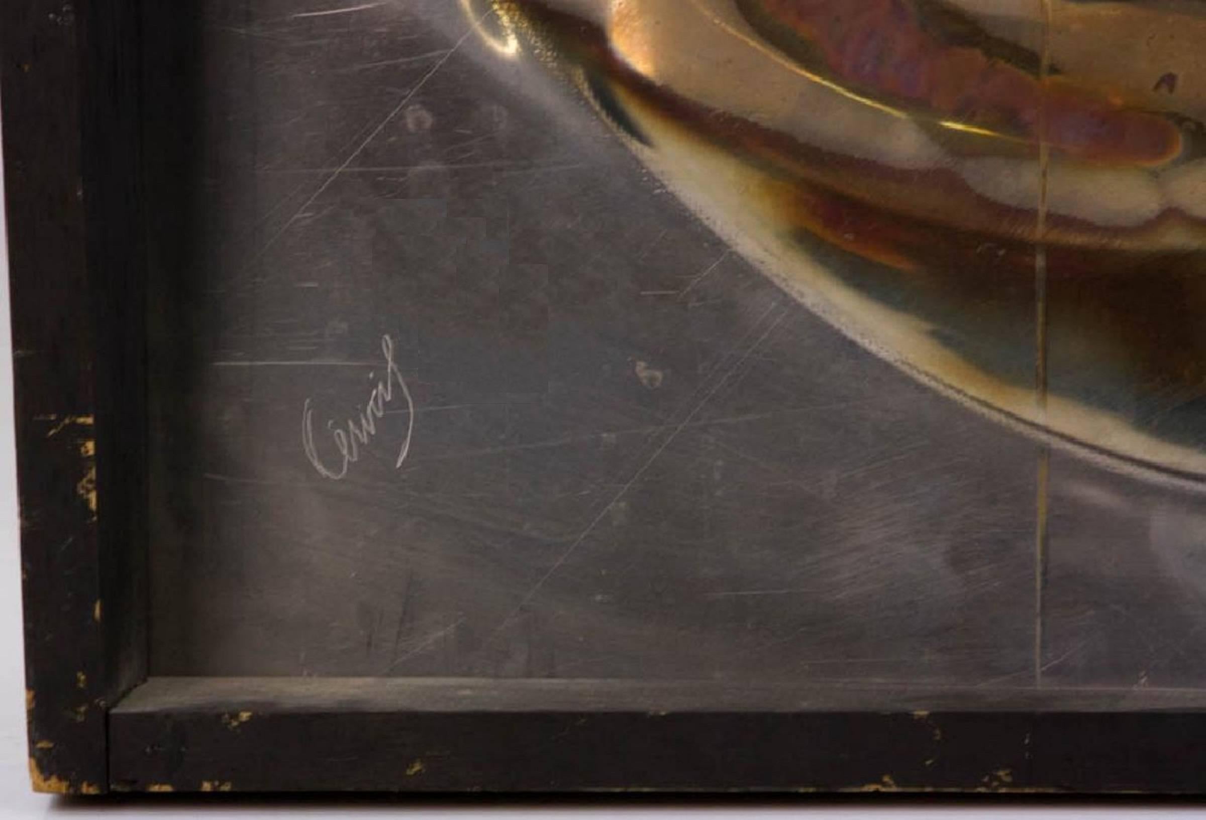 Italian Silvana Cenci Signed Mid Century Modern Steel Gold Explosion Sculpture 4
