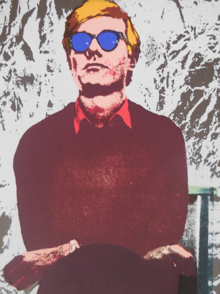 Vintage 1960s Andy Warhol Photo Silkscreen Serigraph Pop Art - Gray Figurative Print by John Brower