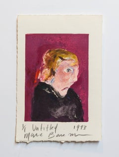 Oil Monoprint Portrait Painting on Paper 1/1 Neo Expressionist