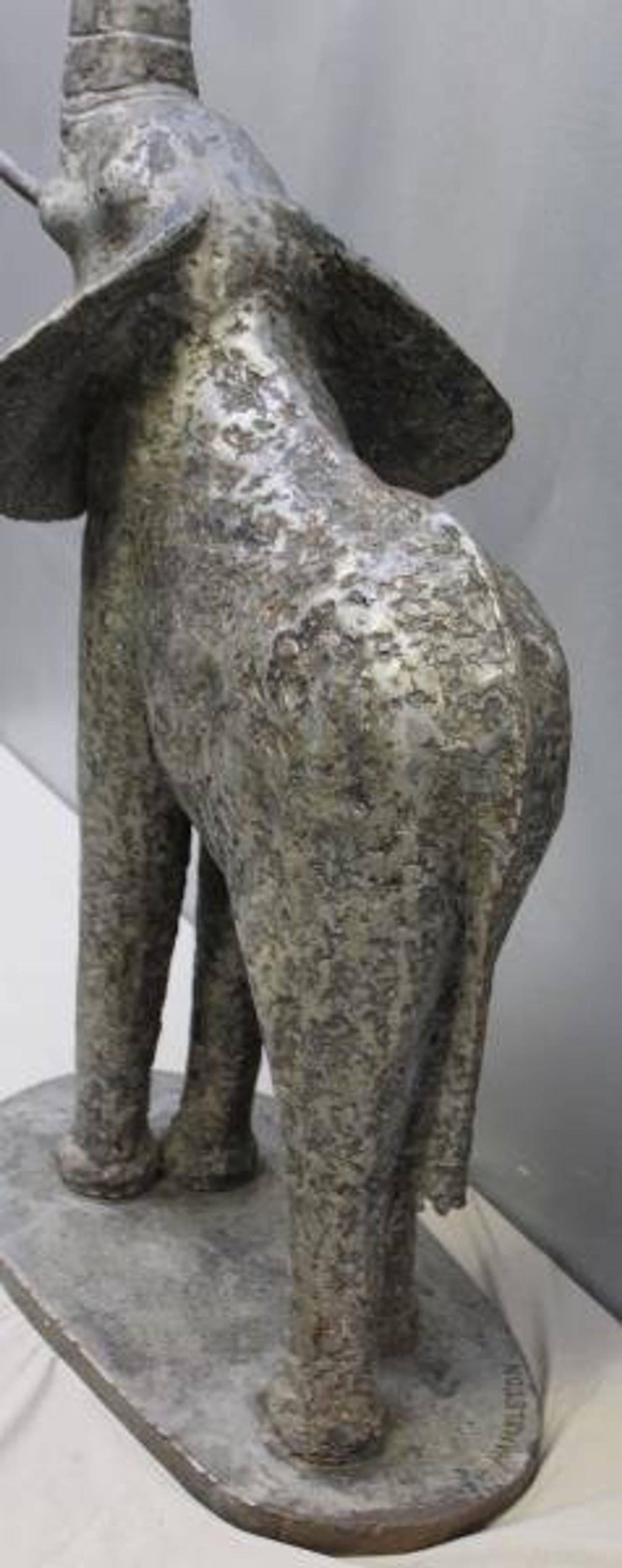Large Modernist Cor Ten Steel Elephant Sculpture 1