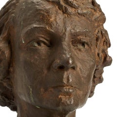 Rare Bronze Portrait Sculpture Bust Bronze by HRM Queen of Belgium