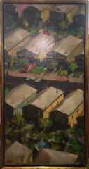 Large Modernist Oill Painting Urban Pattern