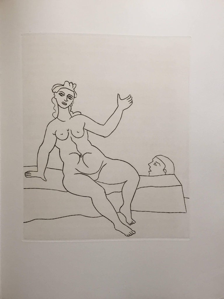 André Derain Nude Print - Erotic Female Nude - Etching from Le Satyricon 