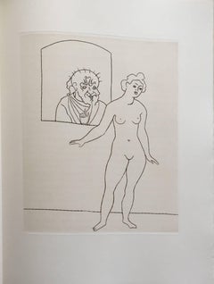 Erotic Female Nude - Etching from Le Satyricon 