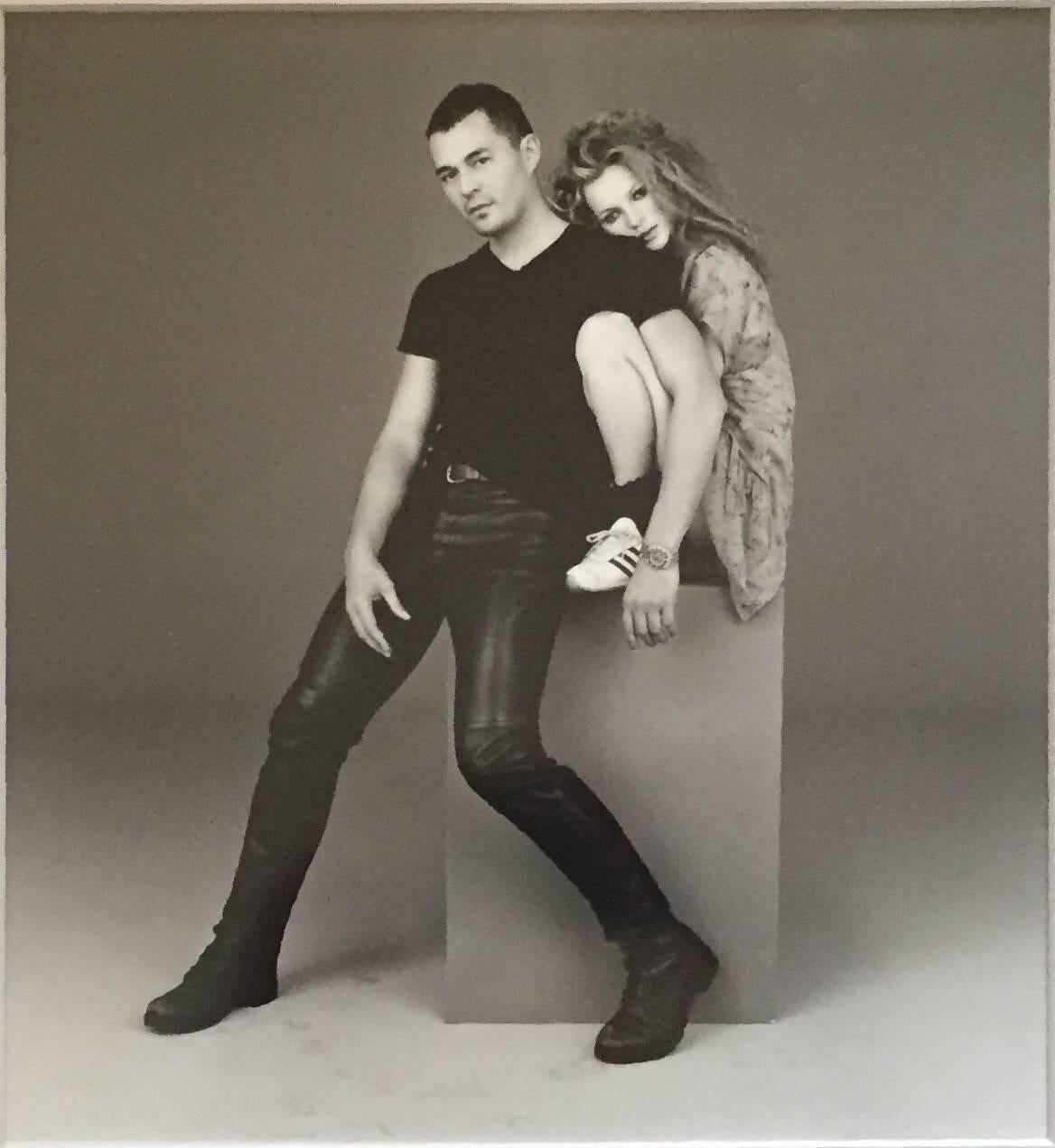 Unknown Black and White Photograph - Vintage B&W Fine Art Fashion Photgraph of Kate Moss & Paul Rowland