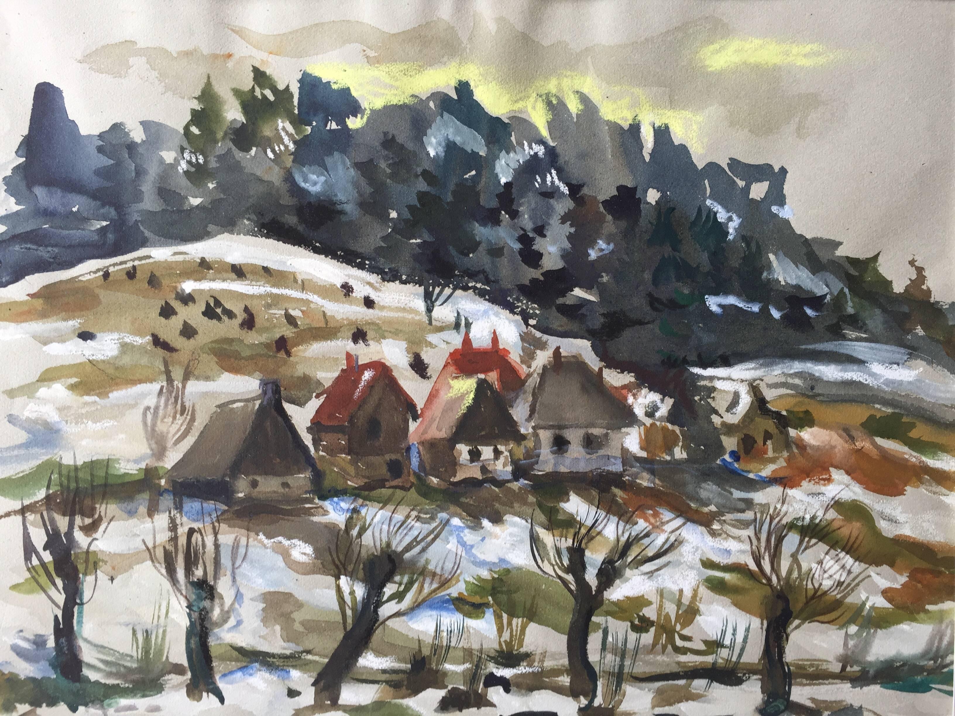 Katherine Librowicz Landscape Art - European Winter Landscape