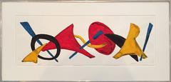 Glover, Painted Abstract Silkscreen Sculptural Frieze