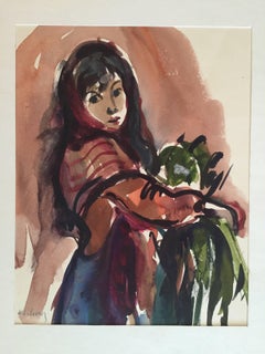 Women with Parrot on Arm