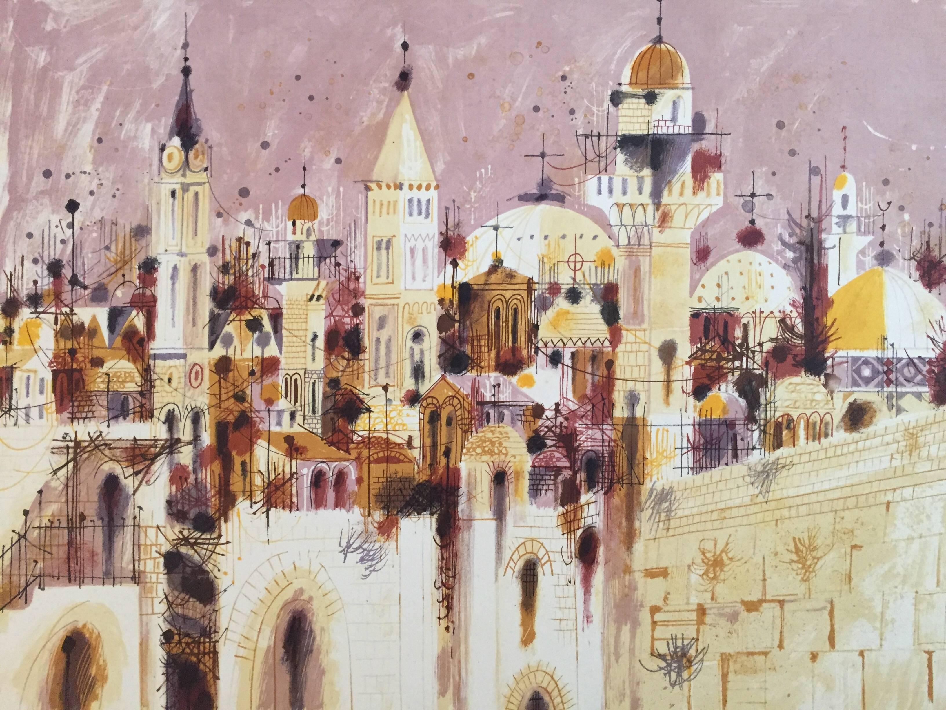 Shmuel Katz Landscape Print - City of Jerusalem