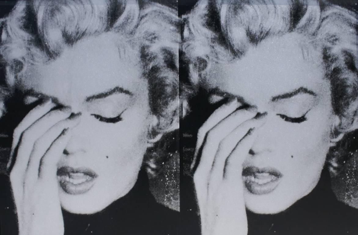 Russell Young Portrait Print - Marilyn Crying Diptych - Atomic Silver