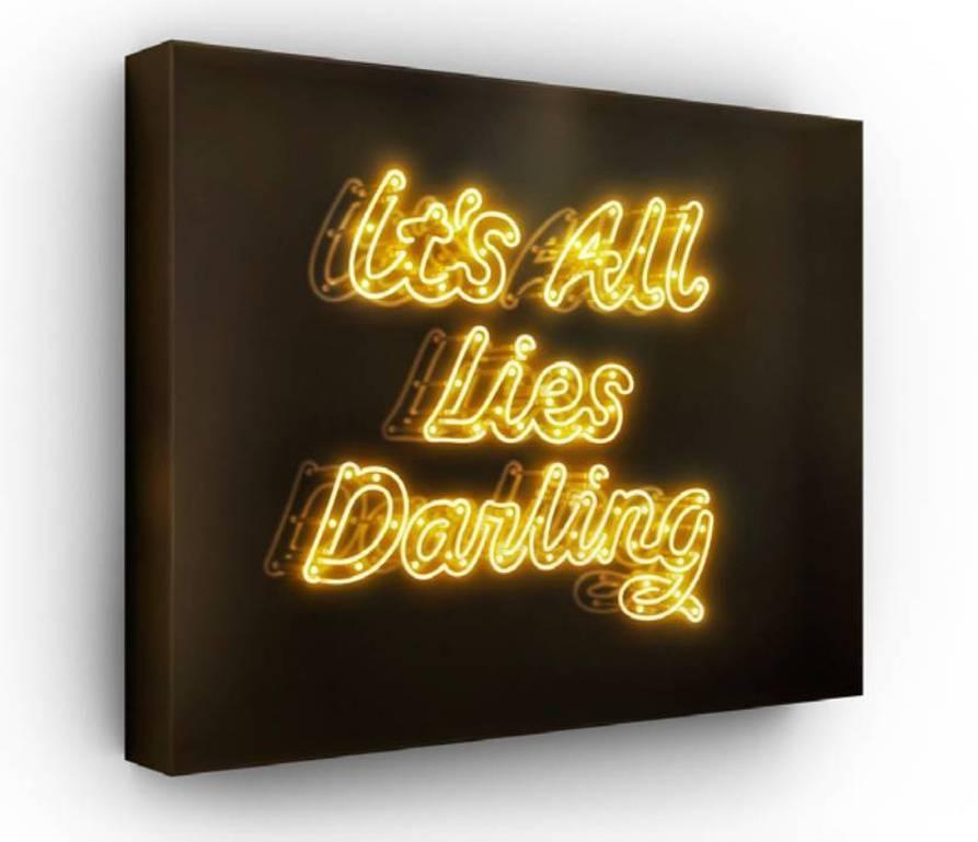 It's All Lies Darling - Neonleuchte-Installation  – Mixed Media Art von David Drebin