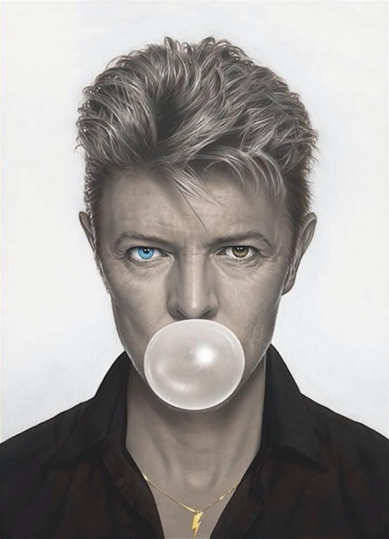 Michael Moebius Portrait Print - Aladdin Sane - David Bowie Bubblegum