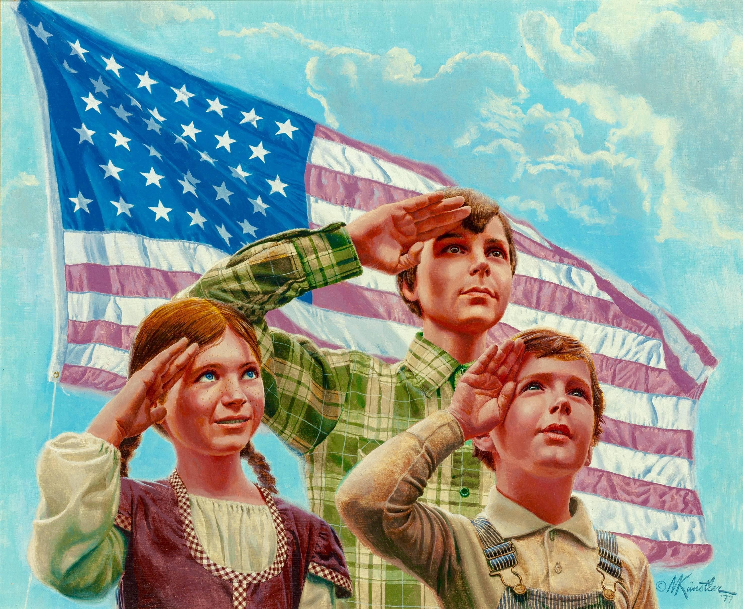 The First Pledge of Allegiance - Painting by Mort Künstler