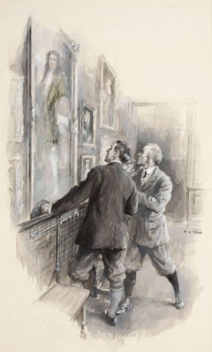 Vintage Gentlemen Admiring Art