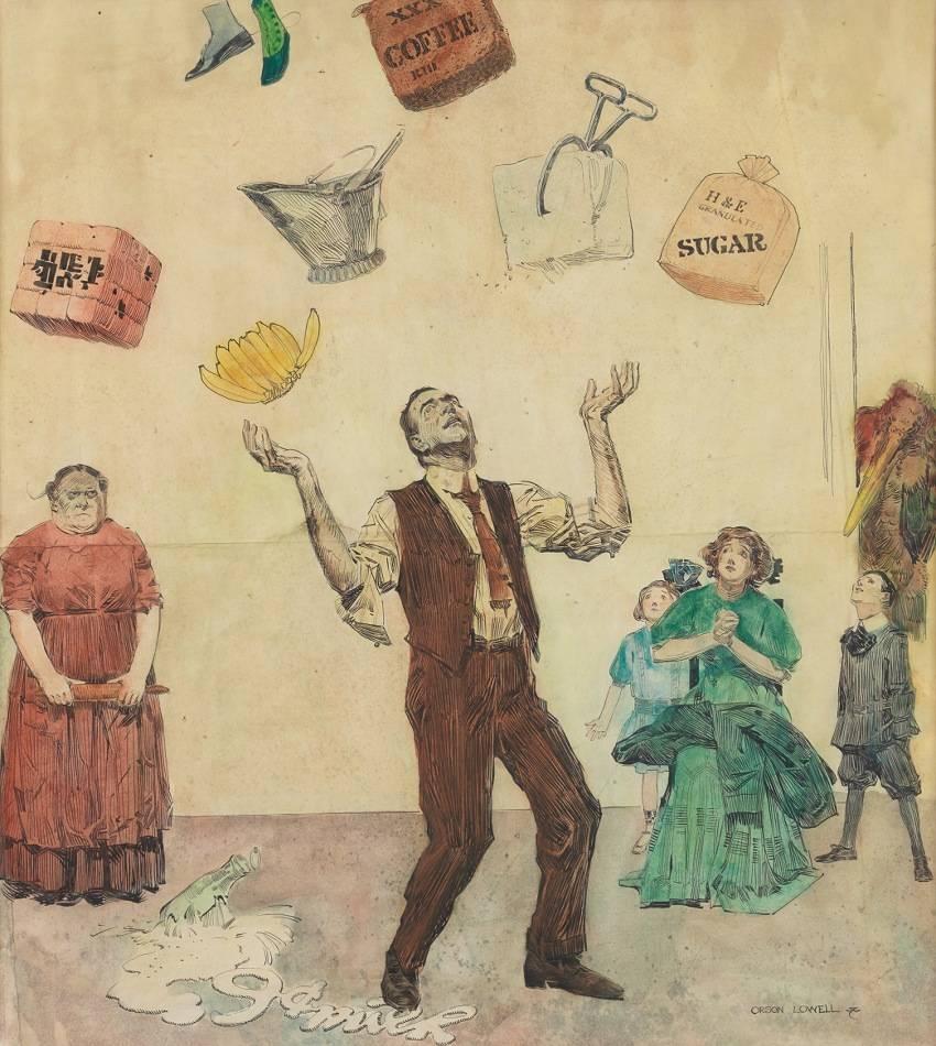 How to Juggle Your Expenses - Painting by Orson Lowell
