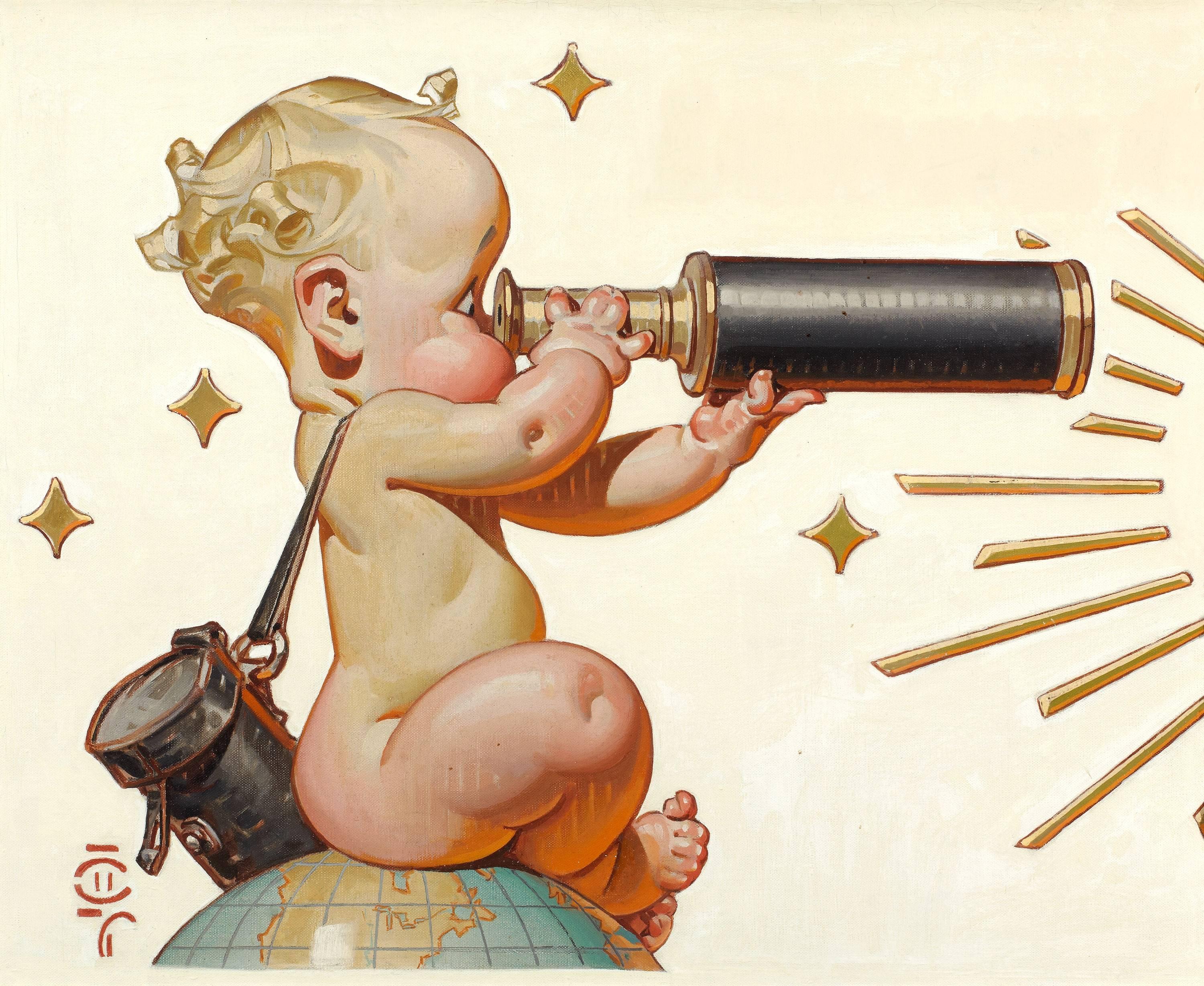 Looks Good for '48, Amoco Advertisement Illustration - Painting by Joseph Christian Leyendecker