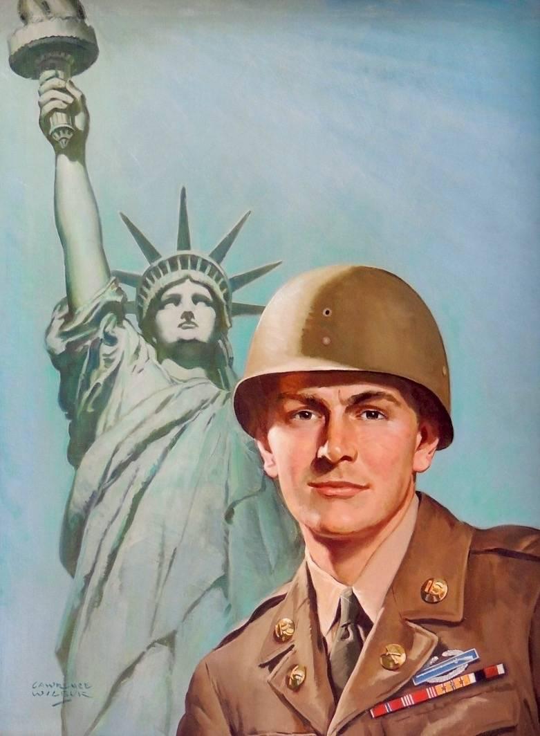 Portrait Painting Lawrence Wilbur - Illustration militaire