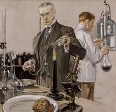 Antique Timing an Experiment, Howard Watch Advertisement Illustration