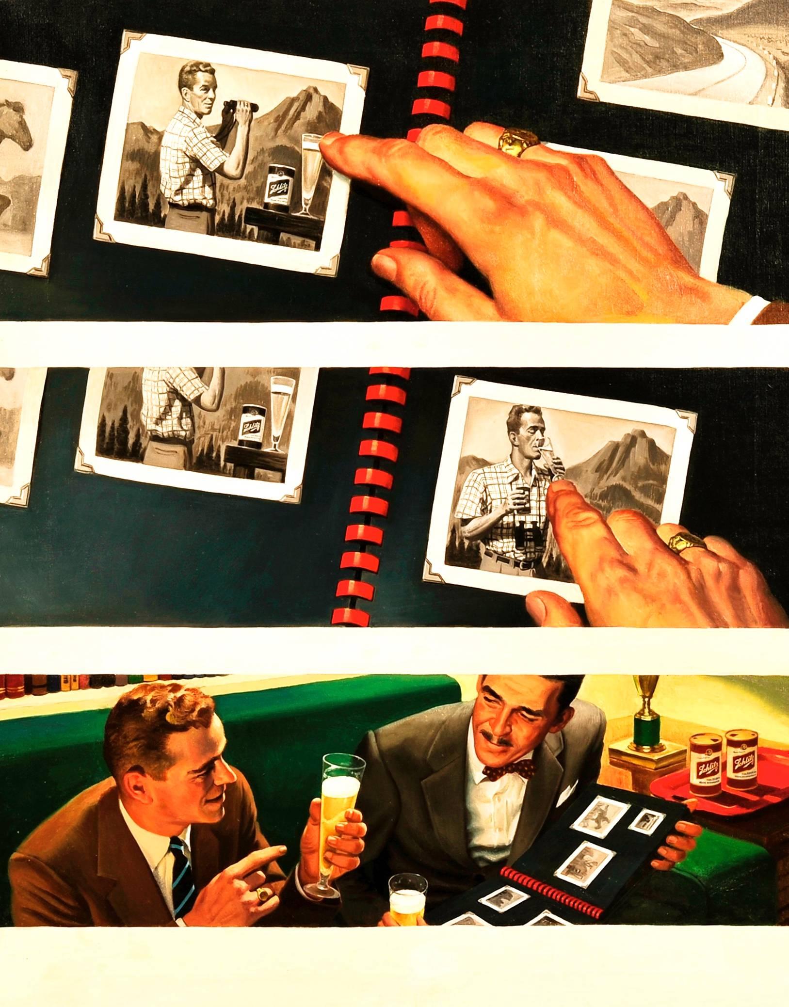 Beer-Werbeanzeige von Schlitz – Painting von John Philip Falter