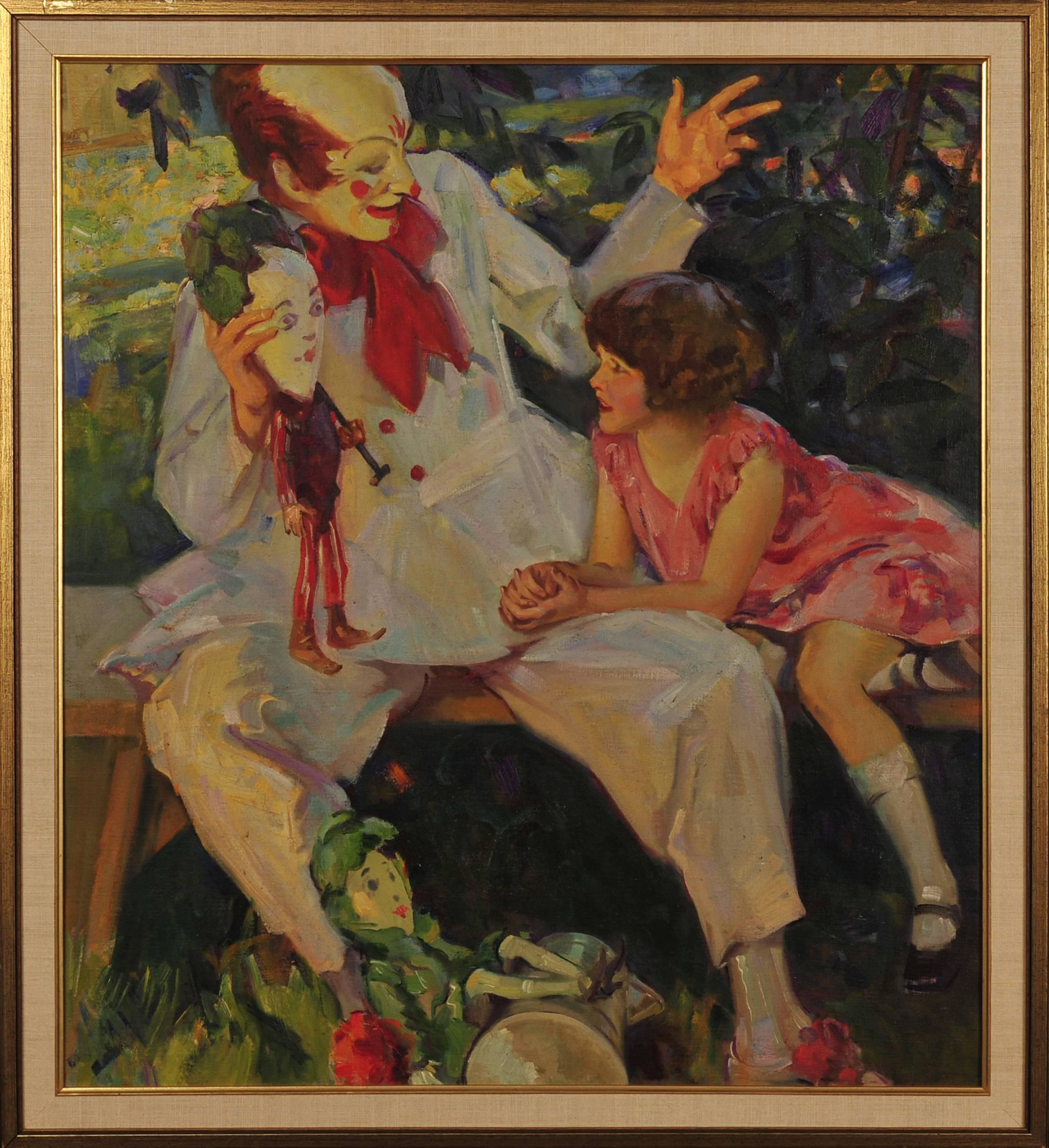 Das Clown und das Mädchen (Sonstige Kunststile), Painting, von Haddon Hubbard Sundblom
