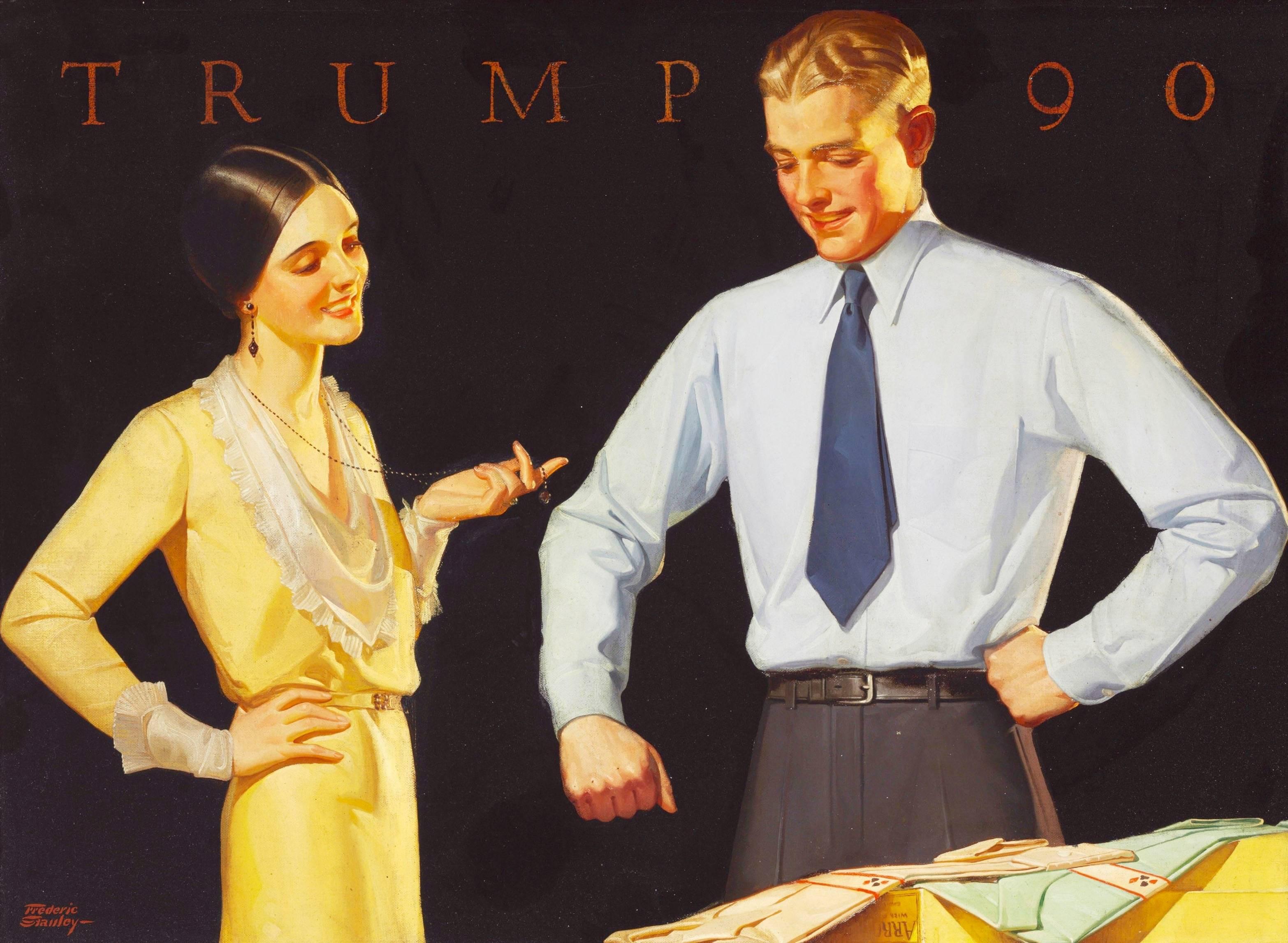 Trump Shirts, Arrow Shirts Advertisement - Painting by Frederic Stanley