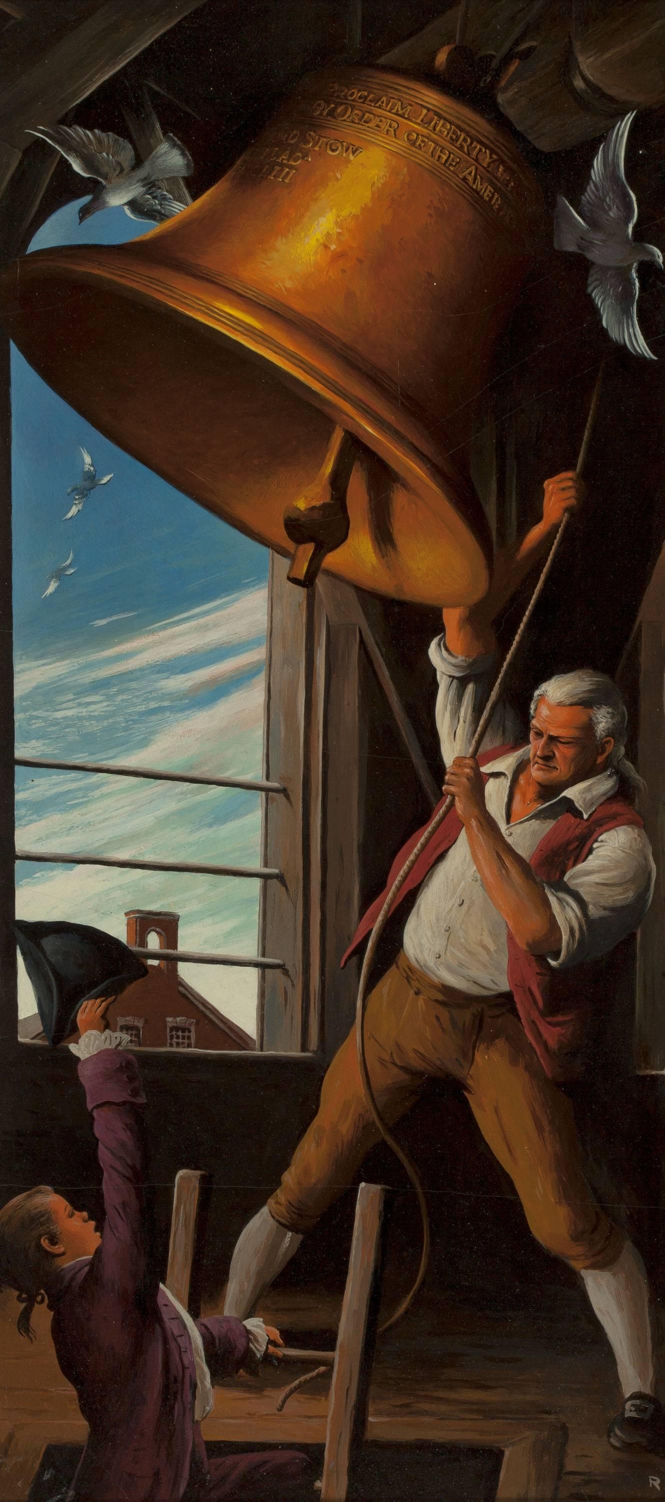Ringing of the Bell - Painting by Robert Riggs
