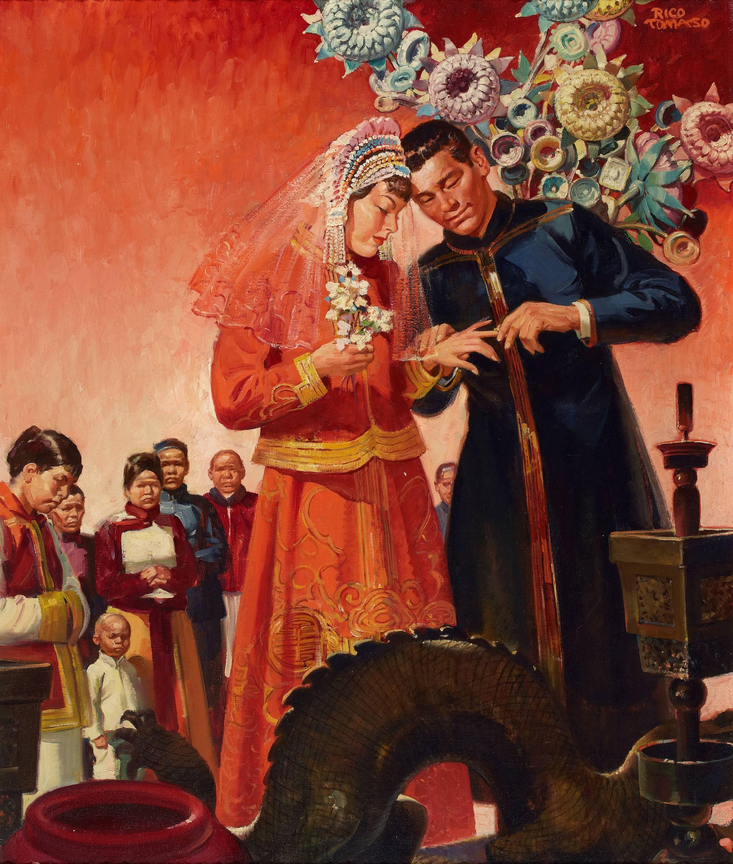 Asian Wedding - Painting by Rico Tomaso