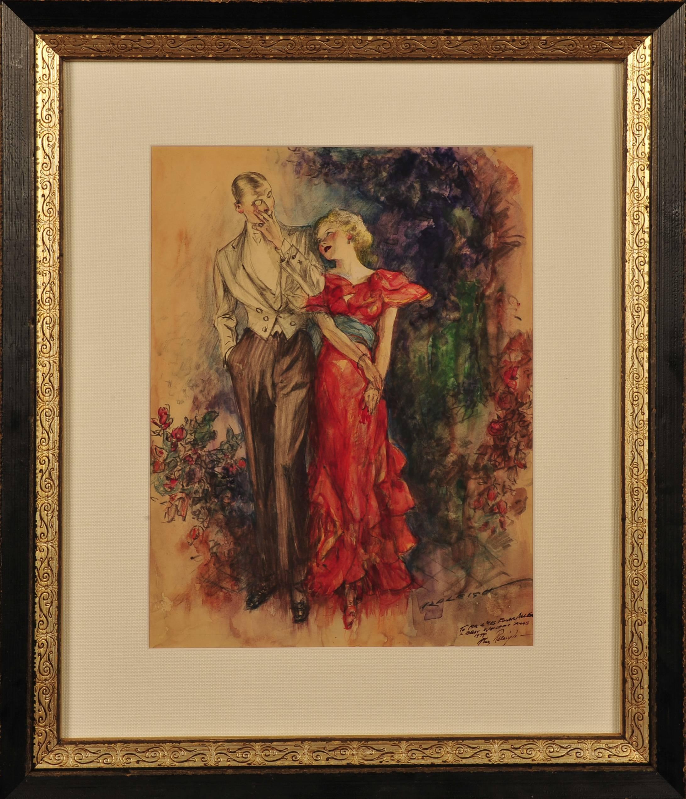 Elegant Couple - Painting by Henry Raleigh