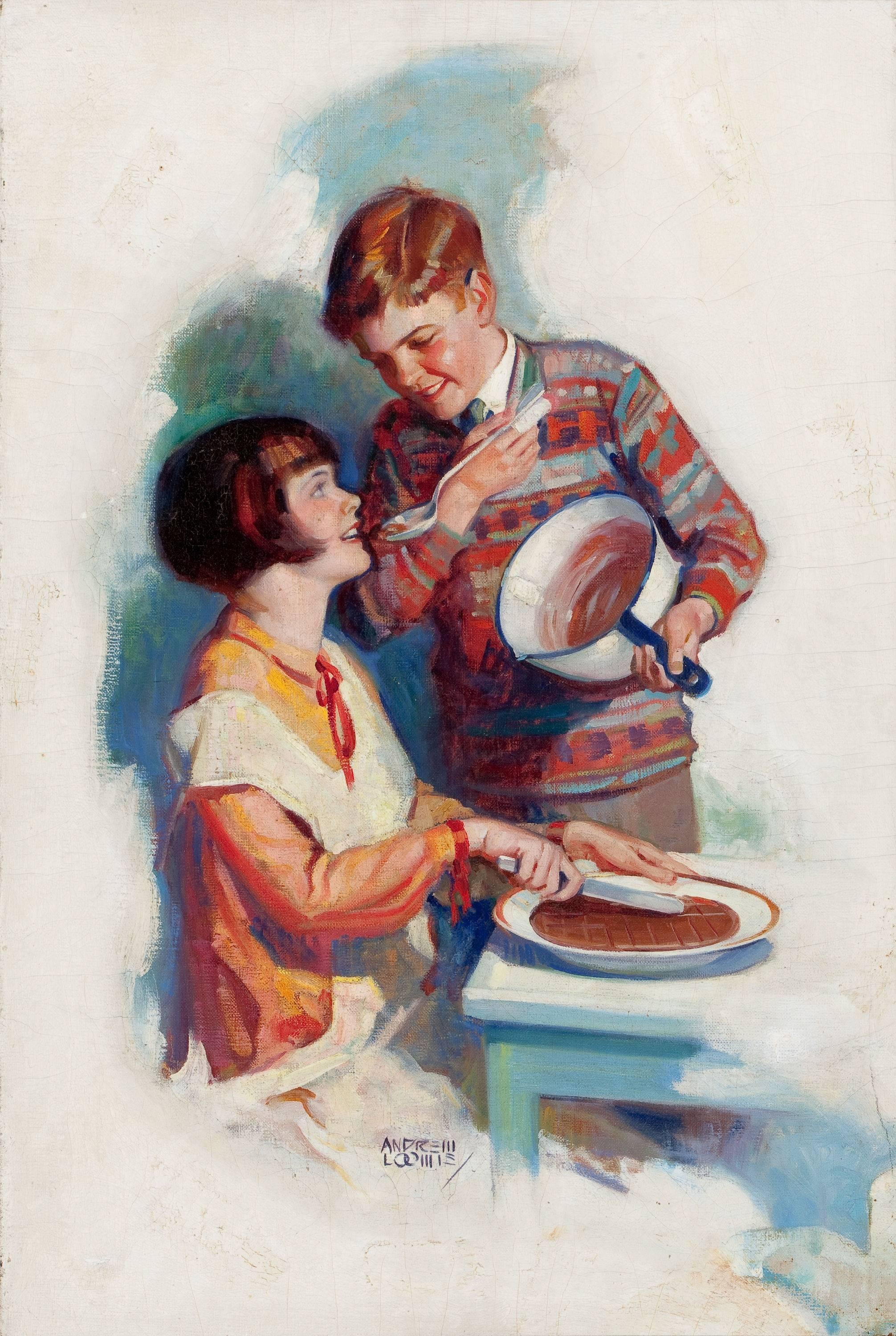 In The Making, Pet Milk Company Advertisement - Painting by Andrew Loomis