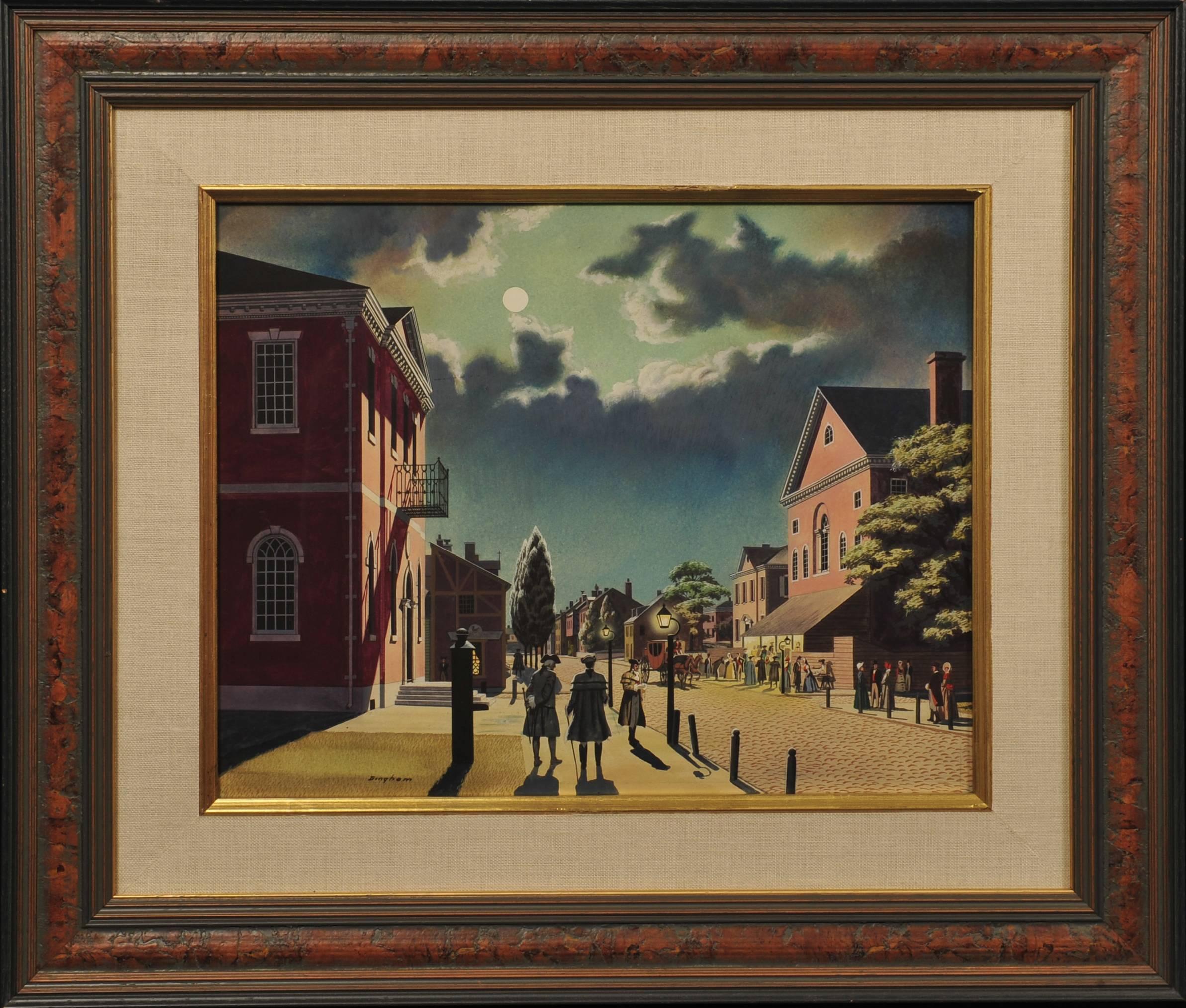 Chestnut Street's New Theatre - Other Art Style Painting by Unknown