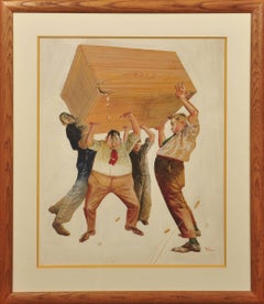 Uomini che sorreggono una scatola