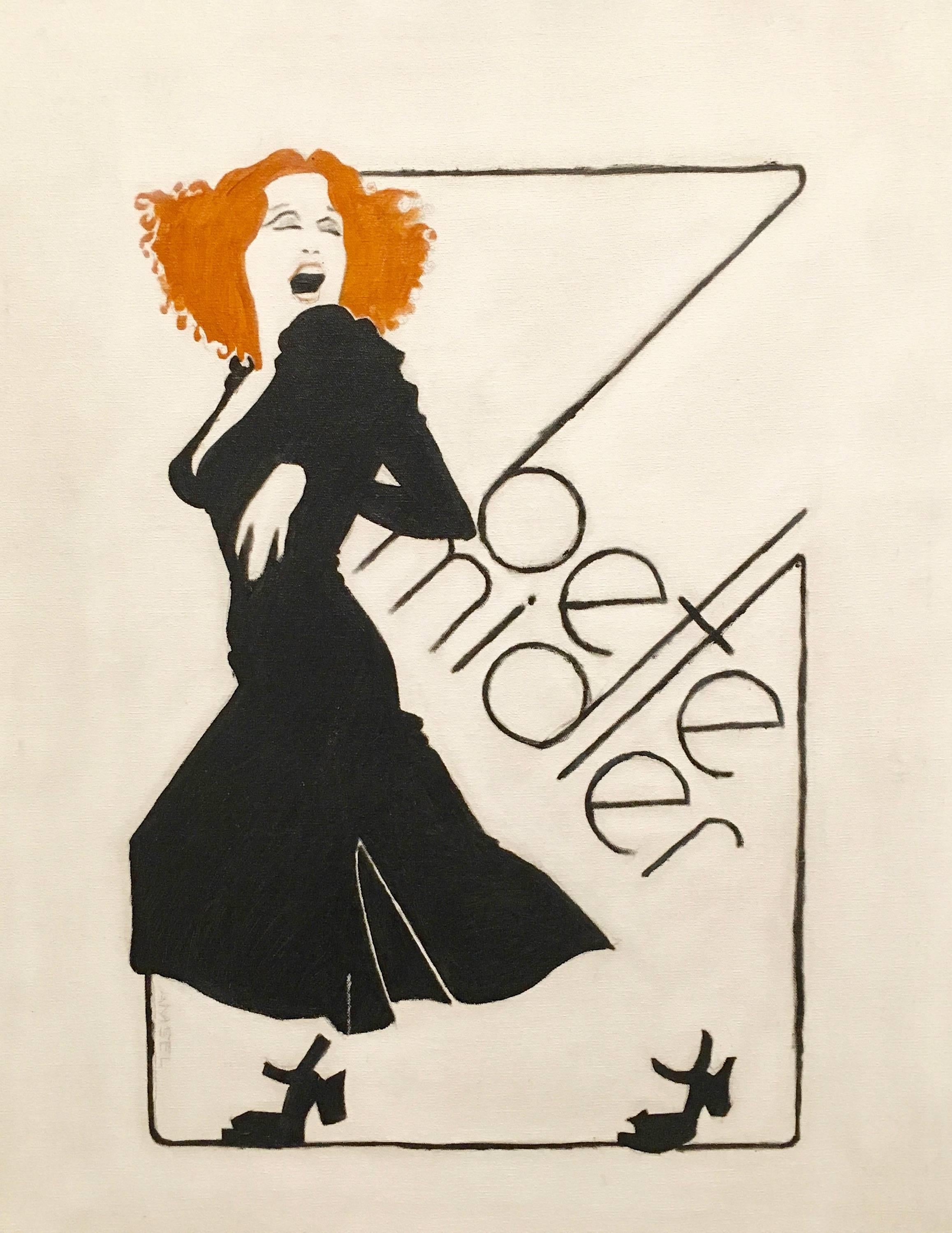 Bette Midler, Original Poster Illustration - Painting by Richard Amsel