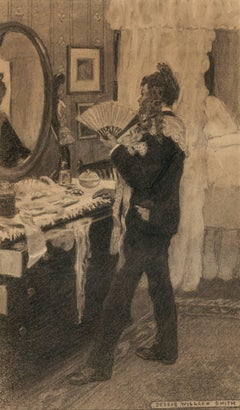 Vintage Boy Playing Dress-Up, Story Illustration