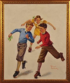 Three Children Skating
