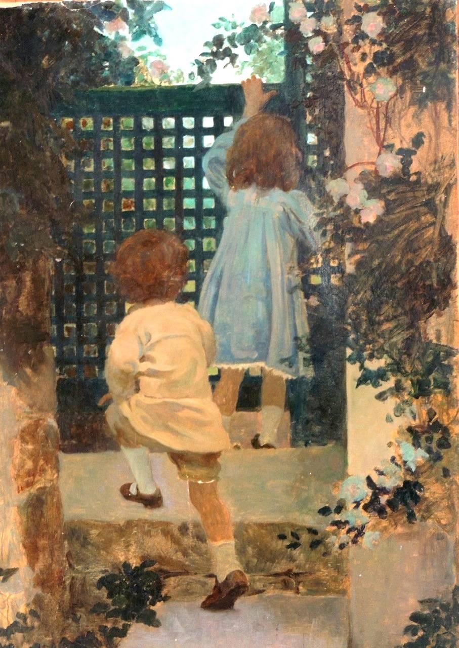 The Little Gate, Harper's Monthly Magazine Illustration - Painting by Elizabeth Shippen Green