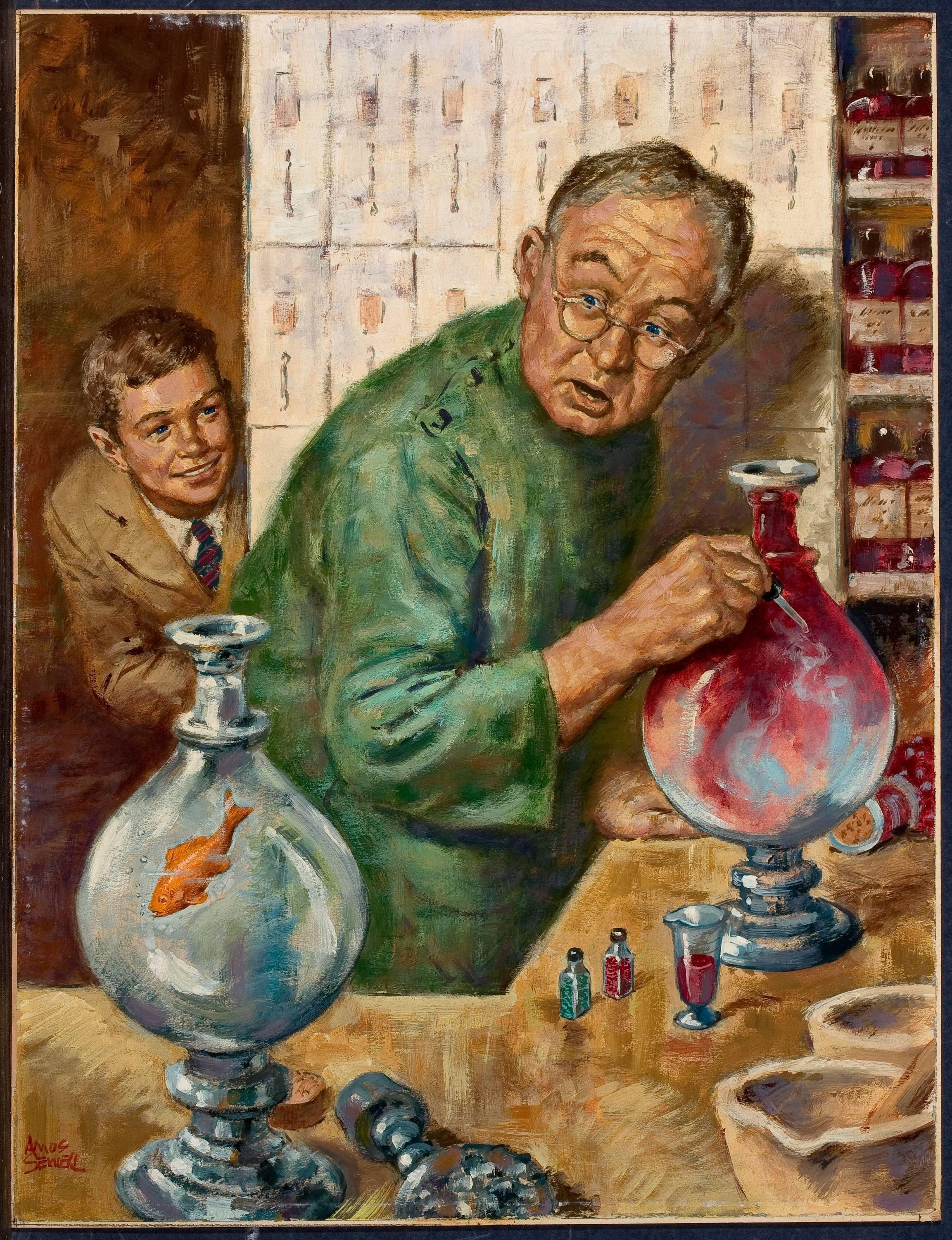Geheimes Projekt (Sonstige Kunststile), Painting, von Amos Sewell