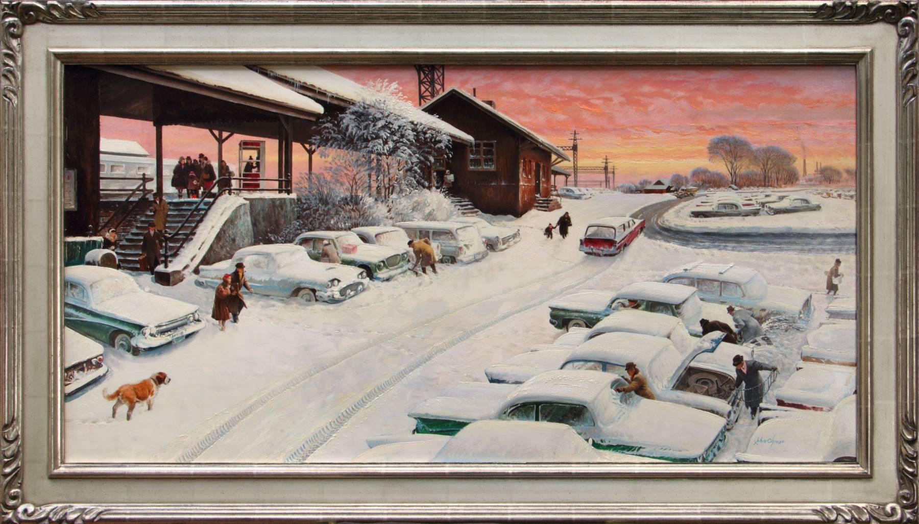 Route 1, Bridgewater Conn. - Painting by John Ford Clymer