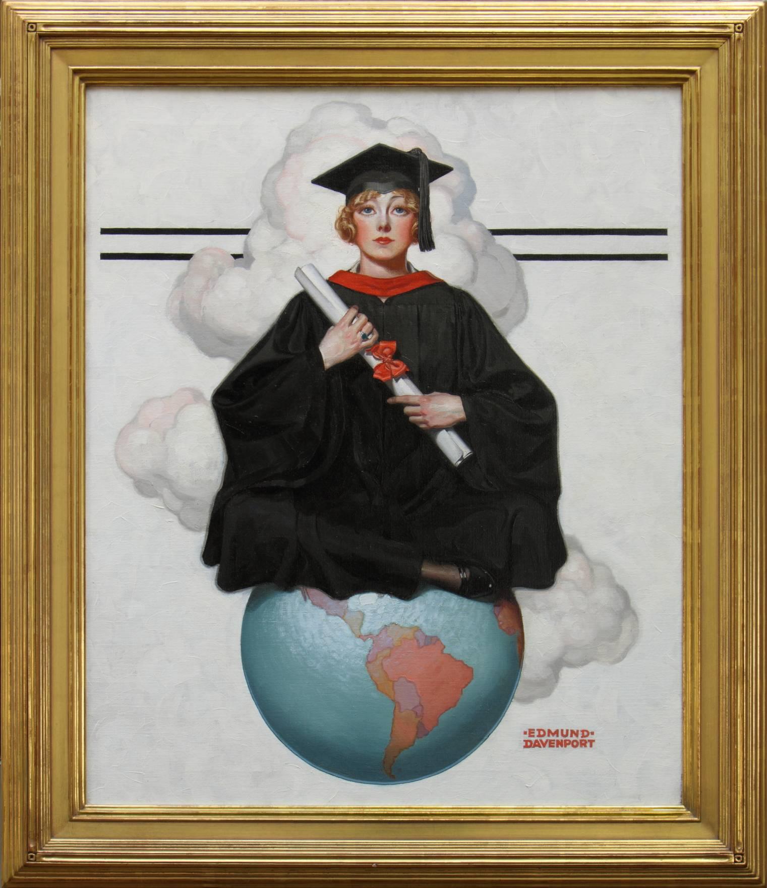 La Cima del Mundo, Portada del Saturday Evening Post - Painting de Edmund Davenport