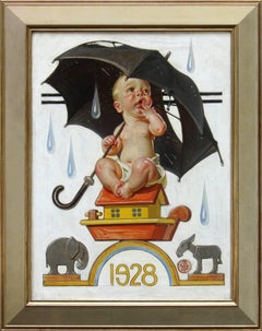 Bébé du Nouvel An:: couverture du Saturday Evening Post