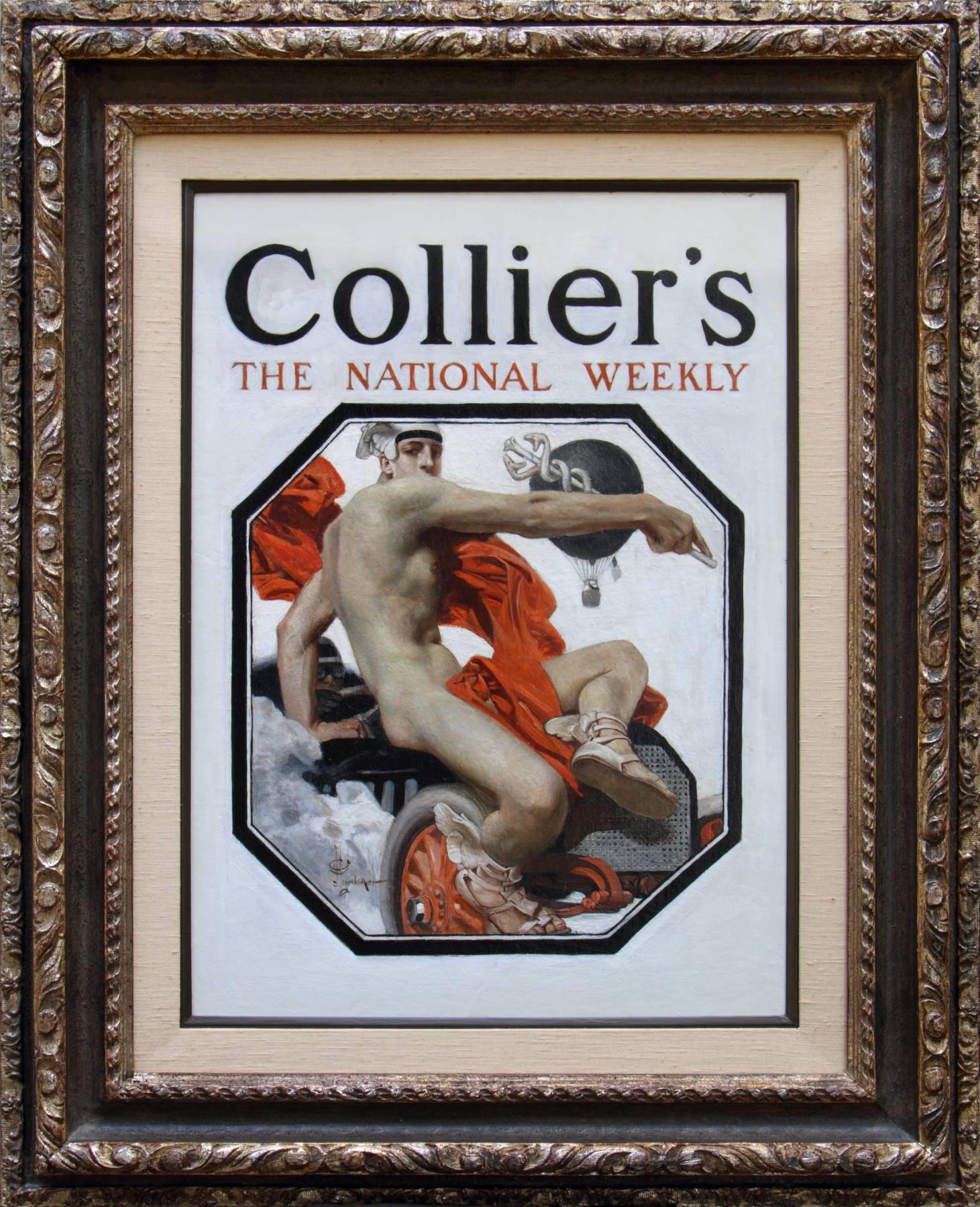 Joseph Christian Leyendecker Figurative Painting - The Speed God Mercury, Collier's Magazine Cover