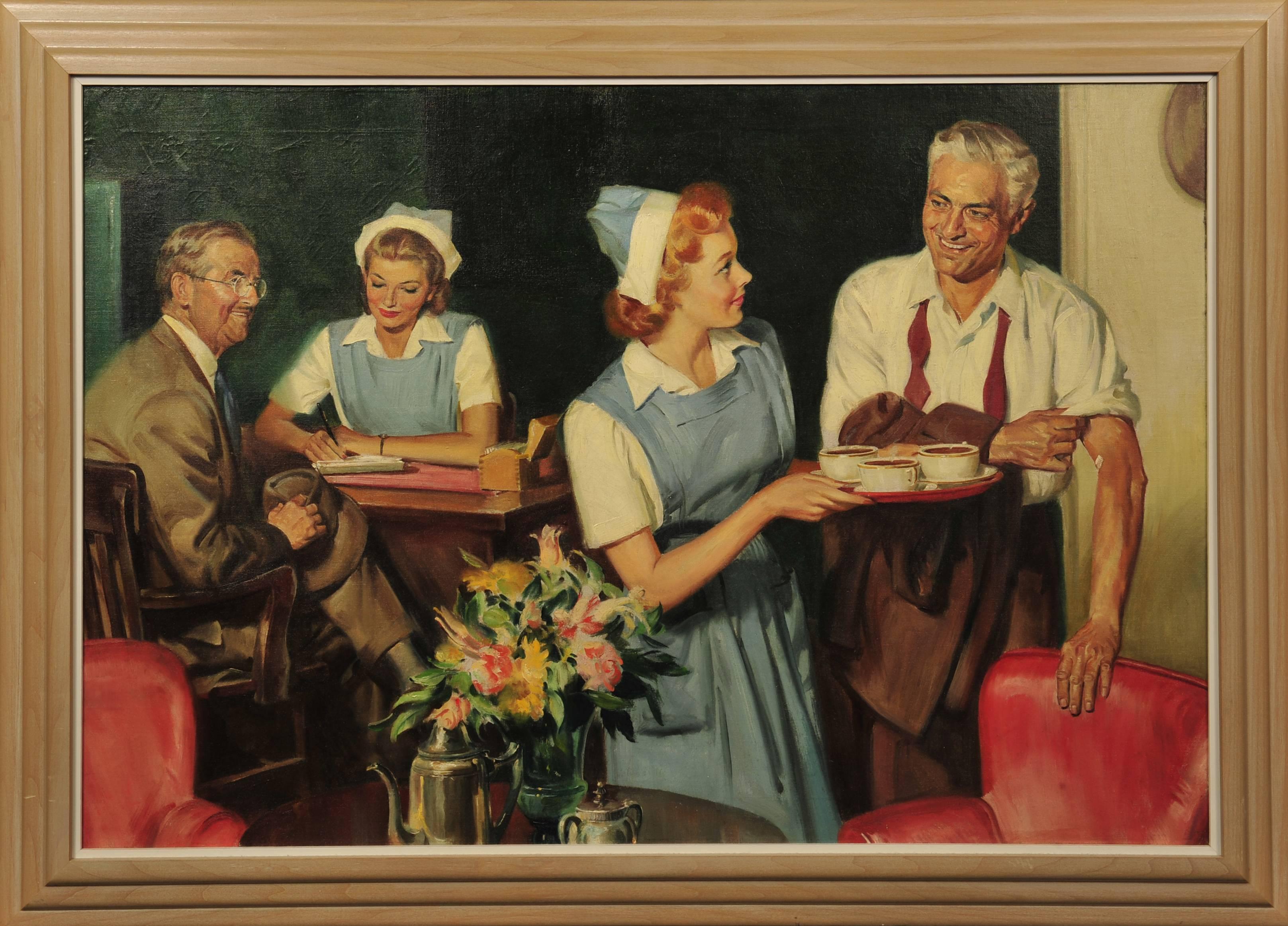 American Red Cross At Work - Painting by Wilson Jr. Mortimer