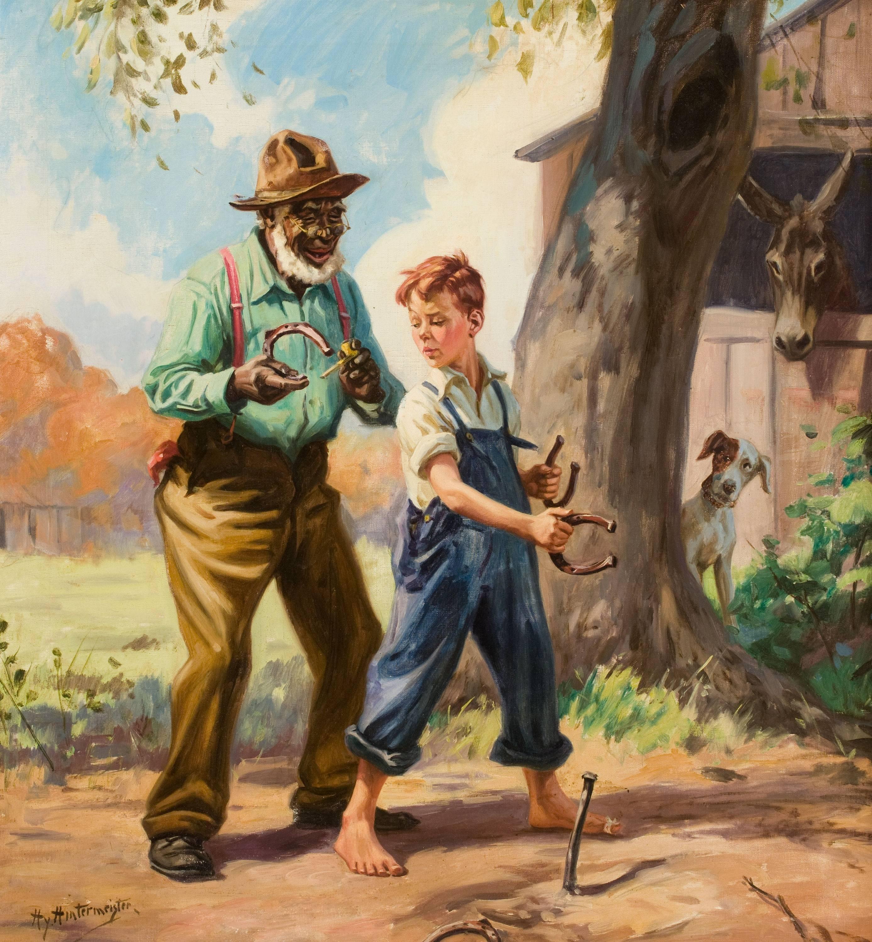 Figurative Painting de Henry Hintermeister - Herraduras, Ilustración de calendario